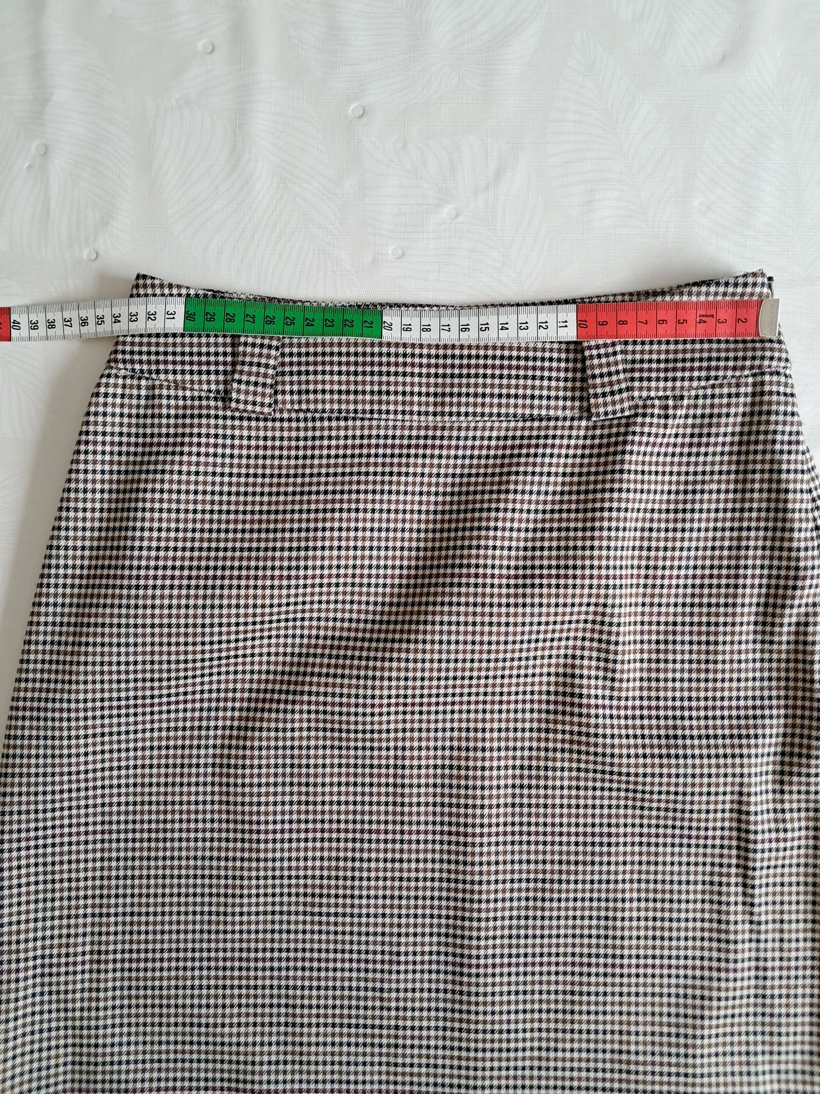 ICHI straight skirt size 34 houndstooth prince-of-wales beige black – photo 9
